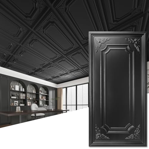 Art3dwallpanels 12 Pack Drop Ceiling Tiles, 2x4 Ft PVC Decorative