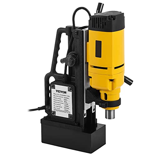 Foto von VEVOR MB-23 Magnetbohrmaschine, 1200 W Kernbohrmaschine, 500 U/min Kernbohrer, 0-180 mm Diamantbohrkronen - Set, Fliesenbohrkrone, 230 V Nass-Bohrkrone für Stahlkonstruktion, Schiffbau und Strombau