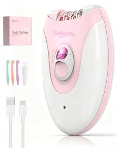 Epilierer Damen, Haarentferner für Gesicht, Körper, Beine, 2 Geschwindigkeitsstufen,Elek... Kabelloser Gesichtsepilierer mit LED-Licht, women's epilator