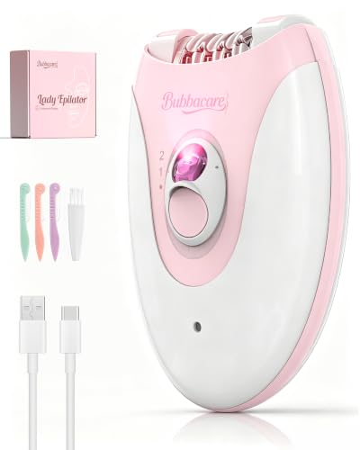 Epilator, Facial & Body Hair Removal for Women with 2-Speed Control, LED Light, 18-Pin Tweezers System, USB Rechargeable Cordless Epilator for Legs, Arms, Face and Bikini Area