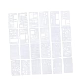 VILLCASE 24 Hojas De Plantillas Del Alfabeto Plantillas De Letras Plantillas De Pintura Plantillas Para Pintar Molde Para Dibujar Regla De Encaje Hoja De Dibujo De Cuenta