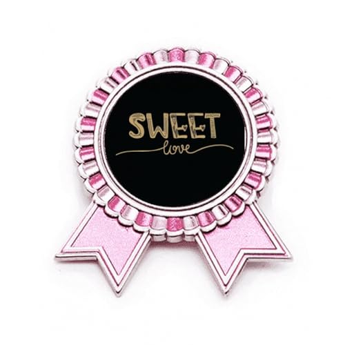 Broche citation amour rose en métal taille M pour accessoiriser une veste