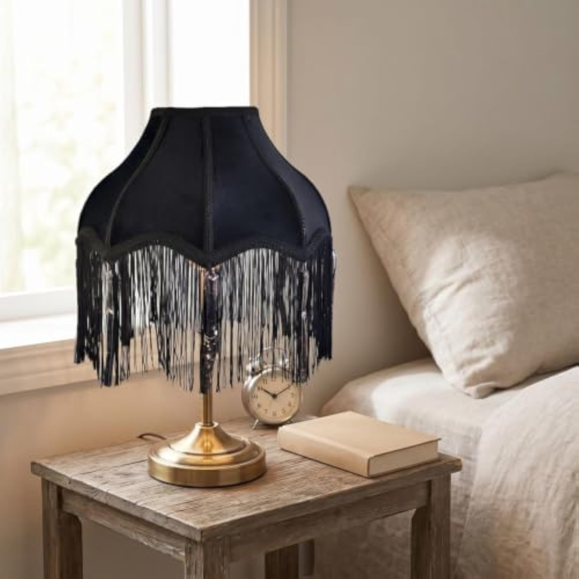 Flared Fringe Textured Lampshade