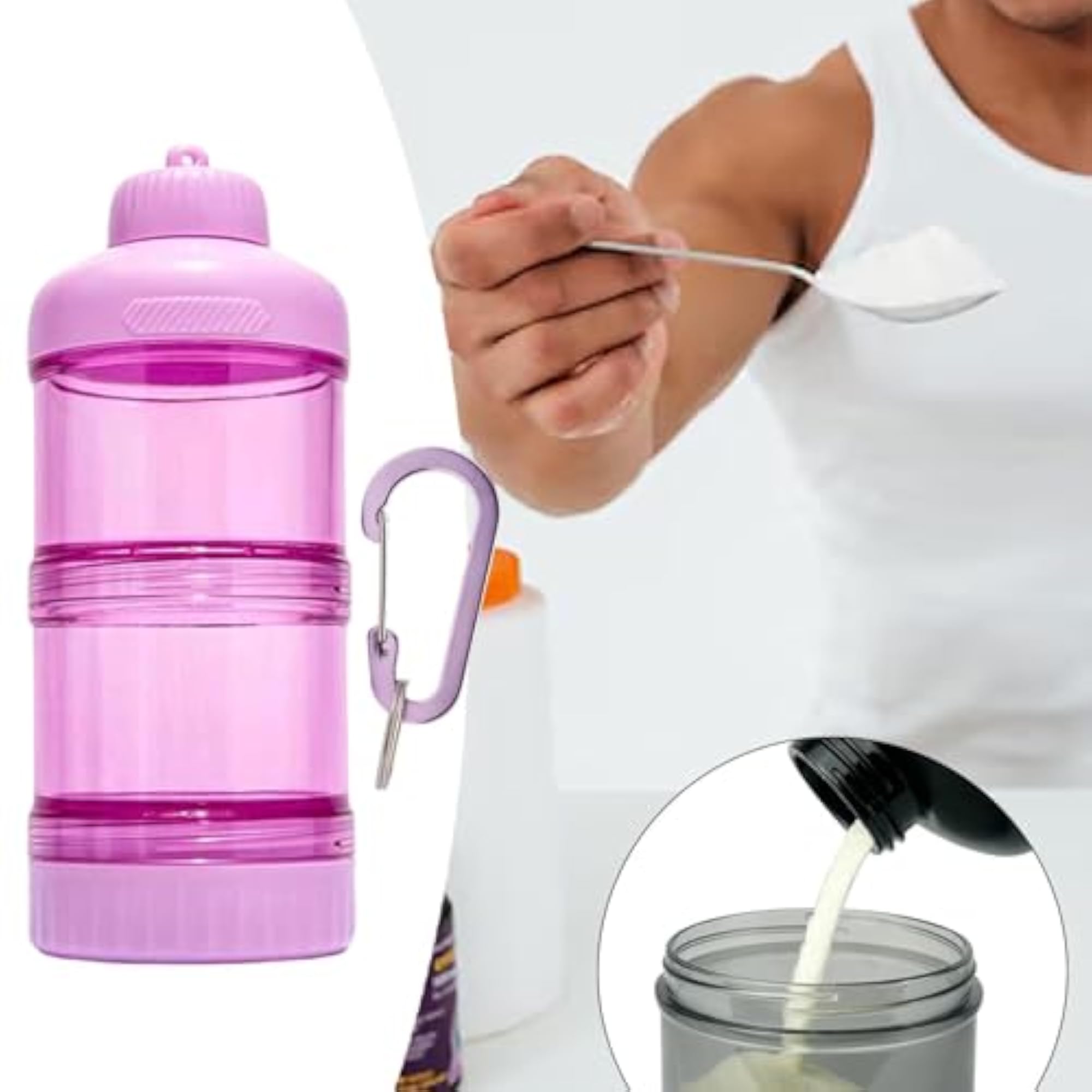 Protein Powder Travel Container Dispenser for Gym