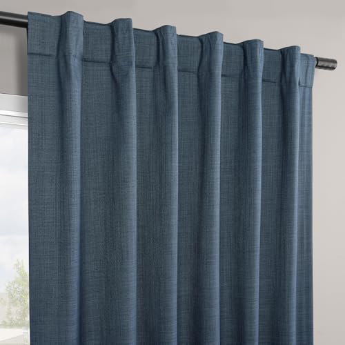 HPD Half Price Drapes Vienna Basic Linen 100% Blackout Curtains for Bedroom 108 Inches Long (2 Panels) - Rod Pocket Curtains & Drapes for Living Room & Windows - 50 X 108, Dark Blue by HPD Half Price Drapes - Used condition - Image 6