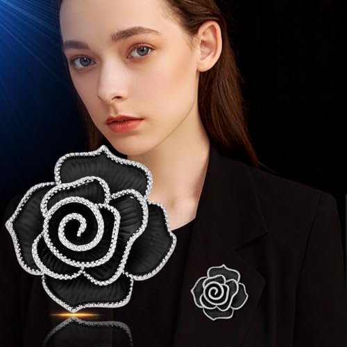 Image of Rhinestone Flower Brooch - Crystal Flower Pin for Women - Valentine's Day & Mother's Day Gift