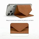 TECHMADE Portfel MagSafe z adapterem magnetycznym w zestawie - Potrójna kieszeń na 6 kart i banknotów - blokada RFID, zamknięcie magnetyczne - smukła i kompaktowa konstrukcja, Brązowy, Taglia Unica