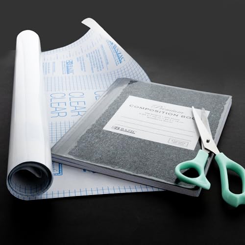 BAZIC Products Book Wrap - Clear Book Cover Self Adhesive Book Protector for Book Covers for Paperbacks, Plastic Cover for Books, Clear Contact Paper Peel and Stick, 17.5" x 1.5 Yard, 1-Roll