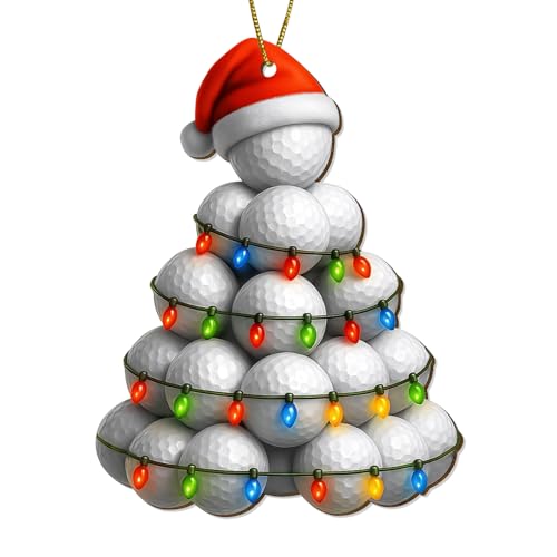 Golf Sport Wooden Ornament 2025 Christmas Golfer Gift Golf Course Theme Outdoor Hobby Sport Wooden Ornament Tree Christmas Decor for Yard car or Windows