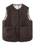 Caractéristiques : gilet d'extérieur réversible pour femme, sans manches, fermeture boutonnée sur le devant, col rond, deux poches latérales pratiques, gilet rembourré léger avec coton à carreaux entièrement doublé. En particulier, ce gilet polaire pelucheux peut être porté des deux côtés, libre et tendance