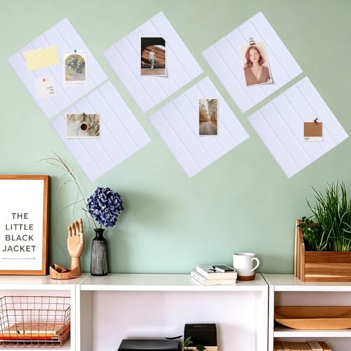 CRASPIRE 6Pcs Felt Bulletin Board Push Pin Cork Board Alternative with 40Pcs/Box Pushpins 35.4 x 23.6in White Wall Tiles Self-Adhesive Panels Decorative Corkboard Office Display Photo Room Classroom - Image 6