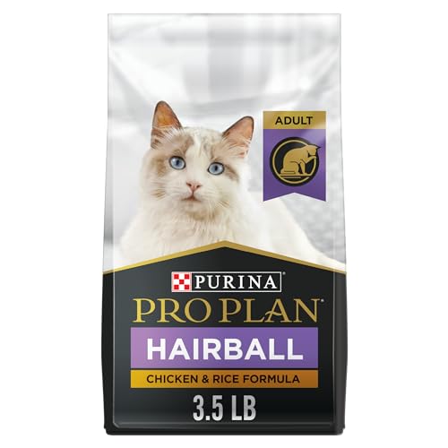 Purina Pro Plan Hairball Control Cat Food, Chicken and Rice Formula - 3.5 lb. Bag