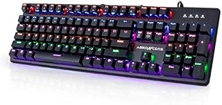 ABKONCORE 100% Mechanical Keyboard K595, Full Key Rollover Wired USB Rainbow LED Backlit