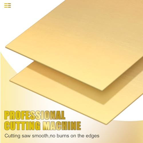 Image of Yaocom 4 Pieces Brass Sheet 6 inch x 12 inch, 22 Gauge(0.6mm) Thickness Brass Plates for Engraving Crafting Carving DIY Film Attached Thin Metal Sheets