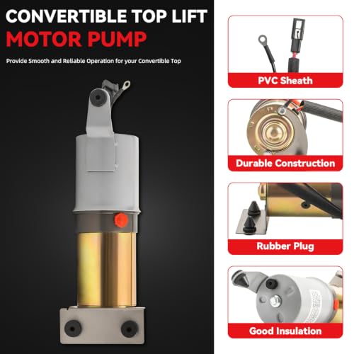 Image of Convertible Top Hydraulic Lift Motor Pump for Impala Eldorado Caprice | Fit 1965-1970 Buick Cadillac Chevy Oldsmobile Pontiac Models, Restores smooth soft top operation for classic car rebuilds