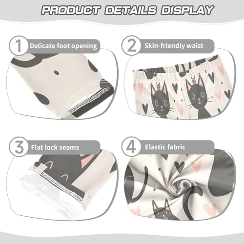 Bolaz Toddler Girls Leggings Printed Yoga Pants Leggings Princess Heart Pink and Gray for Kids3