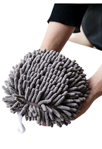 Yaocoral 2 Pack Chenille Hand Towels,Kitchen Hand Towels Hanging,Bathroom Hand Towels With Loops,Quick Dry Hand Bath Towel,Soft Absorbent Microfiber Hand Towels  (2 Grey) #TOP1