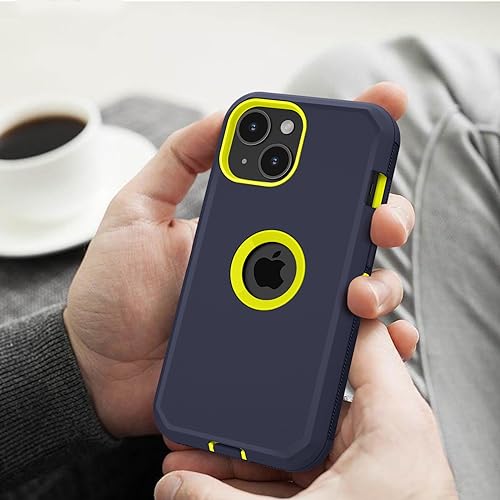 Jiunai for iPhone 15 Case Heavy Duty Drop Protection Screenless Dual Layer Shockproof Rugged Tough Bumper Dust Proof Phone Case Compatible with iPhone 15 6.1 inches 2023 Released Men Women - Blue by Jiunai - Image 6