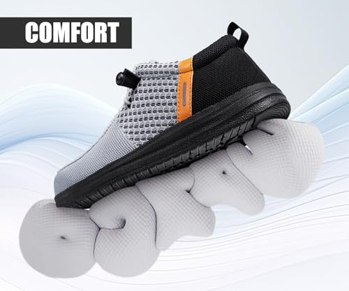 Image of LARNMERN Slip On Steel Toe Shoes Men Loafers Work Safety Tennis Sneakers | Lightweight, Comfortable, Walking, Wide, Hands Free, Lounging, House, Mechanic, Construction, Casual, Dress, Office, 0utdoor
