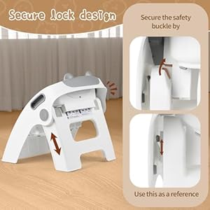 Toddler step stooltwo step stool for potty trainingnon slip step stool for toddlersplastic kids step stool for bathroom sinkfoldable step stool for kids stepping stool with handle grey  urban country home decor