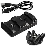 Charger Dock for PS3 PlayStation 3 Dual Controller Charger PS3/ Move Docking Charging Station with LED Light Indicator and USB Charging Cable