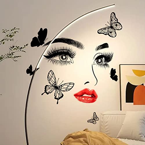 OOTSR Inspirational Wall Decal,Vinyl Beauty Girl Face Eyes Lips Wall Sticker,Butterfly Confident Feminine Wall Sticker,Removable Art Decals for Bedroom Living Room - Image 4