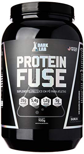 Kit Whey Protein Fuse 900g + Creatina 100g + Coqueteleira Roxa Dark Lab (Baunilha)