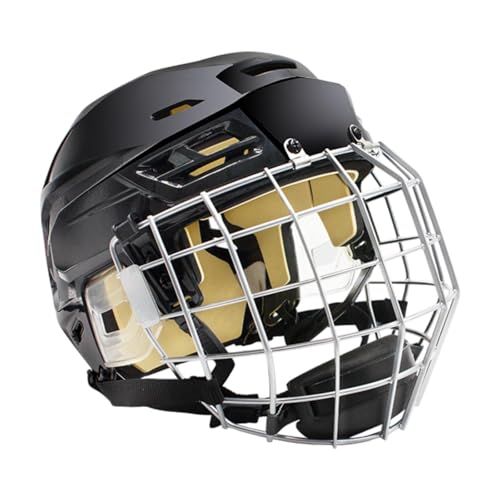 harayaa Hockey Helmet with Facemask Adjustable Ice Skate Helmet Roller Skating Helmet Polyethylene Shell Breathable Protection Suitable for Men Women Training, XL