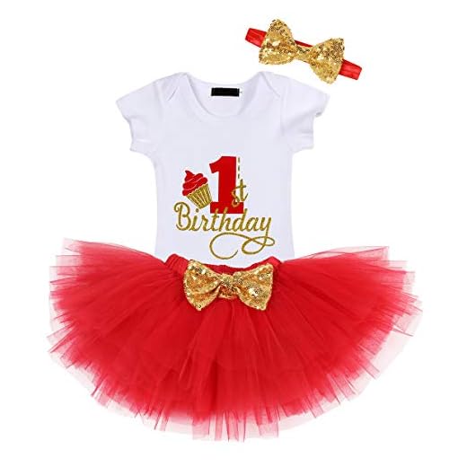 AmzBarley Baby flickor enhörning kläder tutu kjol min 1:a / 2:a födelsedag kortärmad sparkdräkt toppar kjol barn kläder set, Röd 074, 12 månader