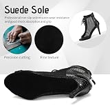 YCALCP Buty do tańca towarzyskiego do kostki dla kobiet Buty do tańca towarzyskiego do kostki dla kobiet Moda Buty do tańca towarzyskiego do salsy z siateczki,DS-970-PU-Czarny-9-S,EU 39