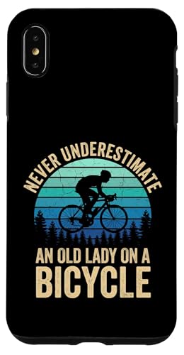Never Underestimate an Old Lady On A ���]�� �T�C�N�����O �o�C�N �X�}�z�P�[�X iPhone XS Max �p