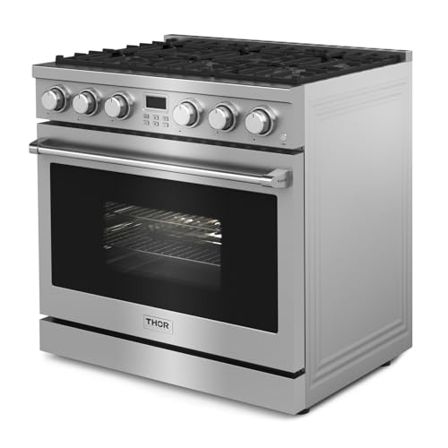 THOR Kitchen Professional 36-Inch Gas Range in Stainless Steel - Model ARG36