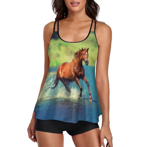 Maillot de bain tankini avec short pour femme ensemble robe de plage chic