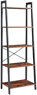 IBUYKE Ladder Shelf, 5-Tier Storage Organiser Shelves, 60x39.5x171cm, Plant Stand,Industrial Bookshelf, Living Room Bookcases, for Kitchen, Bedroom, Office TMJ017H-