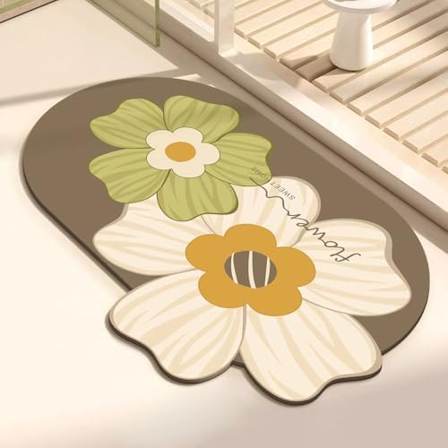 Tapis de douche extérieur et intérieur 50x80 cm en diatomite pour sortie de bain