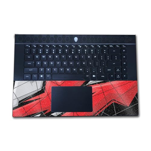 Image of Glossy Glitter Laptop Skin Compatible with Alienware M16 R2 (2024) - Polygon Grunge - Premium 3M Vinyl Protective Wrap Decal Cover - Easy to Apply | Crafted in The USA by MightySkins