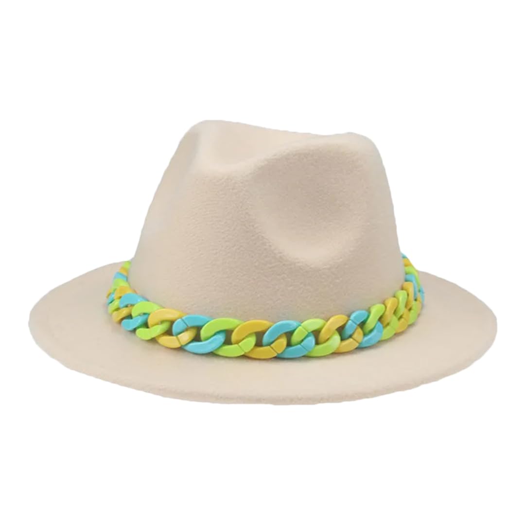 Czapki dla kobiet dzieci chłopcy dziewczęta Panama jednolity łańcuszek kapelusz fedora czapki dziecięce sombreros beżowy 56-58 cm (dorośli), BEŻOWY, M