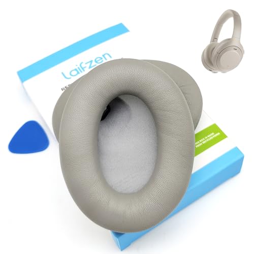 Almohadillas para auriculares Lambskin XM4 para Sony WH-1000XM4, repuesto de cuero auténtico de cordero, cojines auriculares (Plata)