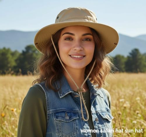 Image of Sun Hats for Men Women Bucket Hat UPF 50+ Boonie Hat Foldable UV Protection Hiking Beach Fishing Summer Safari