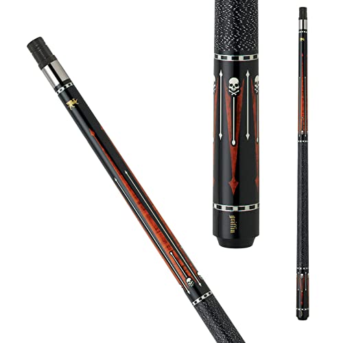 Black Stain with Floating White Spears and Brown Points Cue Weight: 19 Oz.