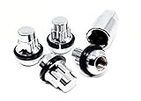 Set of 4 Veritek 12x1.5 Chrome Radius Ball Seat OEM Factory Style Removable Washer Socket Wheel Locks for Honda Acura