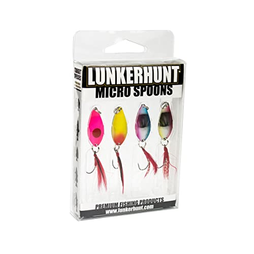Lunkerhunt Micro Spoon Fishing Lures (4Pack) Spoon Fishing Bait Saltwater for Bass Fishing