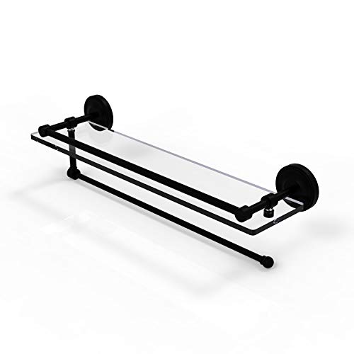 Best Cyber Deals 🔥 Allied Brass PRBP-1PT/22-GAL Prestige Regal Collection Paper Towel Holder with 22 Inch Gallery Glass Shelf, Matte Black