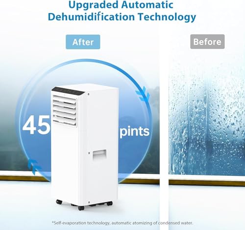 Image of Portable Air Conditioners 8000 BTU, 3-In-1 Portable AC Unit Cools Up to 350 Sq.Ft With Dehumidifier, Fan, Cooling Mode & Window Kit, Room Air Conditioner Portable for Bedroom, Living Room, Office