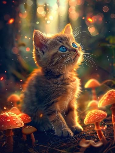 Peinture diamant DIY 80x110cm kit complet chat à offrir aux passionnés de loisirs créatifs