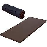 ottostyle.jp 低反発マルチマットレス 80cm×180cm×4cm ブラウン/クリーミーホワイト 【低反発1cm＋高反発3cm】 (丸めて収納・持ち運びにも便利！) ポータブル ごろ寝 昼寝 災害時 車中泊 マット (ブラウン（幅80cm）)