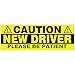 BLKUOPAR 15 cm Caution New Driver Please Be Patient Car Sign Pegatinas parachoques vinilo impermeable Accesorios decoración