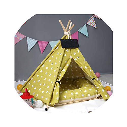 Pet Tent Dog Bed Cat Toy House Portable Washable Pet Teepee Stripe Pattern