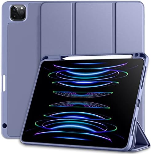 Vobafe Case Compatible with iPad Pro 11 Inch Case 2022/2021/2020/2018, TPU Flexible Back Cover with Pencil Holder, Auto Wake/Sleep, Support Pencil 2 Wireless Charging, Light Blue