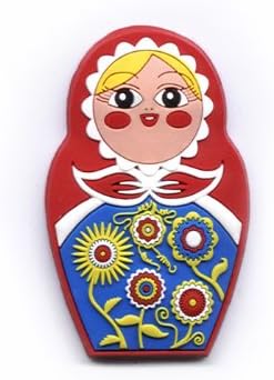 Polart Polish Flexible Babushkas Dolls Slavic Tradition Spans Several Countries Nesting Doll PVC Magnet with Bright Colors and Crisp Detail Magnet